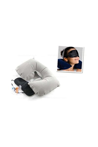 Çokuygunuz مجموعة مريحة للسفر مكونة من ثلاثة قطع: وسادة للرقبة وسدادات أذن وك...