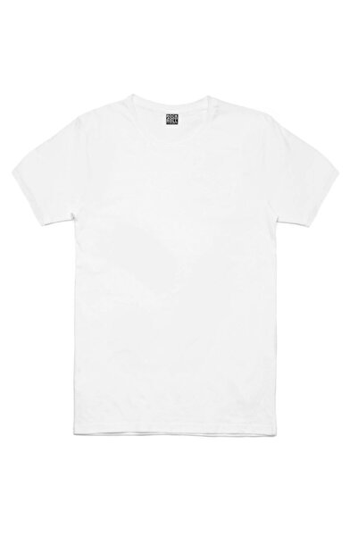 ROCKANDROLL Tricou de bază cu mânecă scurtă, alb, uni, neimprimat