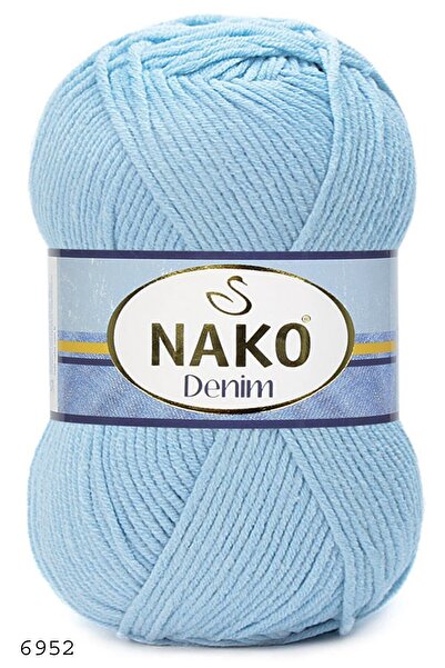 NAKO Denim 6952 Uçuk Mavi Cotton El Örgü İp 100 Gr.
