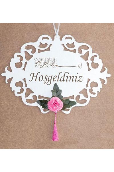 Evsay Welcome Written Feeding Wooden Door Ornament