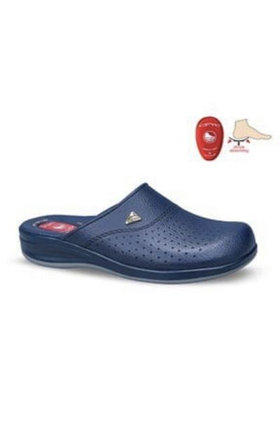 Ceyo Navy Blue Sabo Closed Gel Sole Heel Spur Slippers 9844 Flex-1