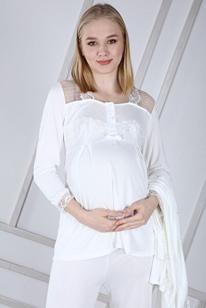 Duchesse Komplet trudničke pidžame sa kućnim ogrtačem 1002