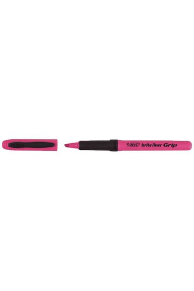 Bic Brite Liner Grip Highlighter Pink811934 (1 Pack of 12 Pieces)