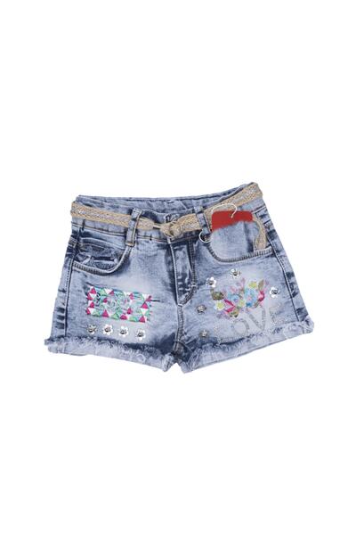 Week Дівчачі джинсові шорти з синім квітковим візерунком