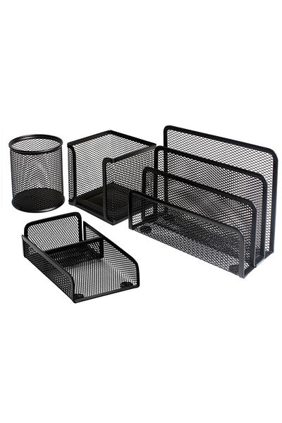 Bigpoint Metal Perforated Set of 4 Black