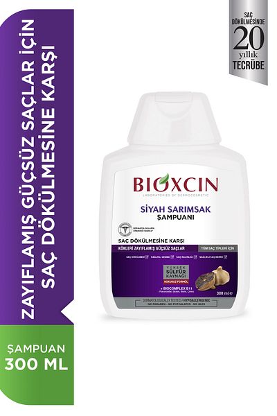 Bioxcin Quantum 300 Ml - Black Garlic Shampoo, Anti Hair Loss