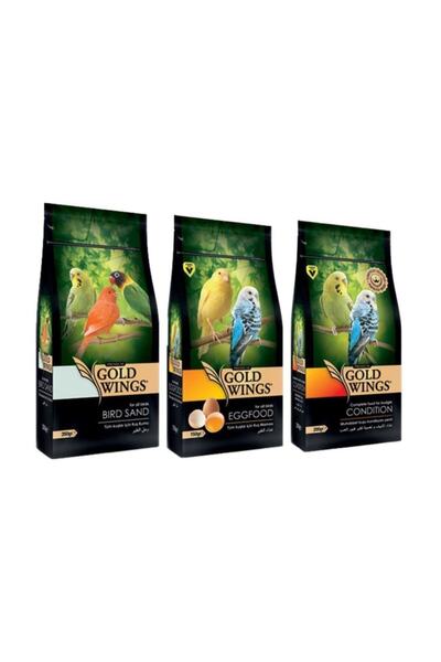 Gold Wings Premium Muhabbet Kuşu için Kum+Mama+Kondisyon