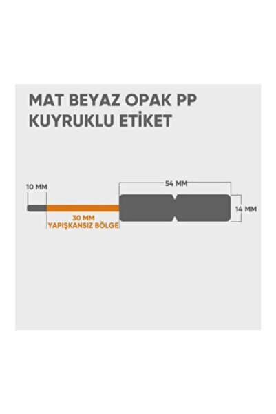 BVER 2000'li Mat Beyaz Opak Pp Yapışkansız Kuyruklu Kuyumcu/gözlükçü Barkod F...