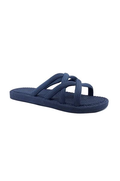 GEZER Women's Navy Blue Summer Beach Pool Sea Slippers 12494