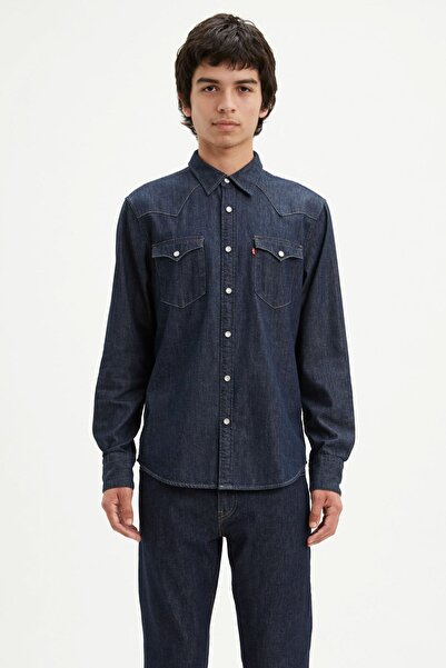 Levi's Чоловіча сорочка Barstow Western Standard синього кольору 8574400000