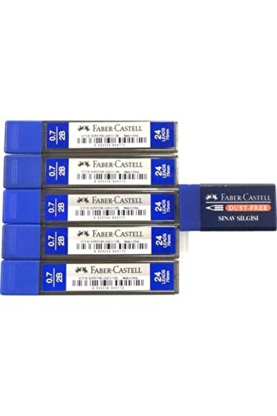 Faber Castell 0.7 2b 75 Mm 24 Lü Uç 5 Adet Sınav Silgisi