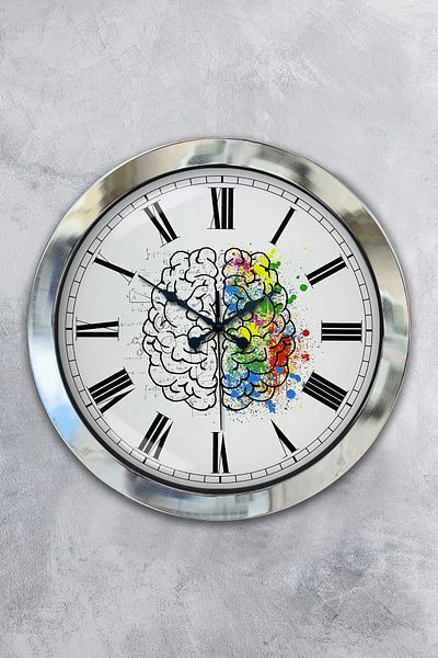 Kasva Concept Gift 36 cm Chrome Metal I Will Get You a Brain Wall Clock