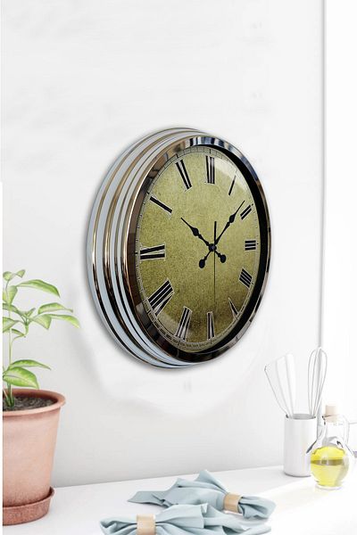 Kasva Concept Gift 40 cm Chrome Metal Creative Wall Clock