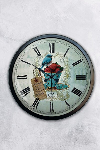 Platin Saat هدية ساعة حائط مطبخ معدنية سوداء مقاس 40 سم