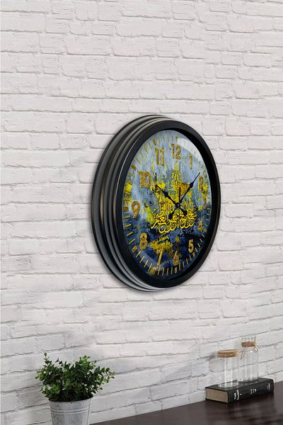 Kasva Concept Gift 40 cm Black Metal Verse Wall Clock