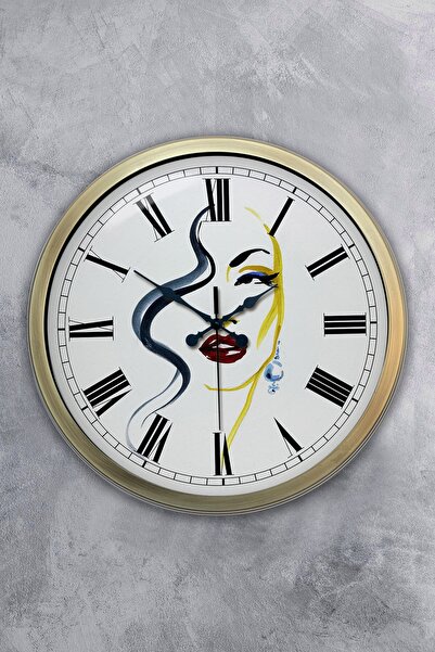 Platin Saat ساعة حائط نسائية معدنية عتيقة مقاس 40 سم