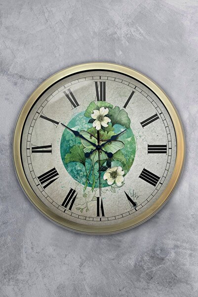 Dream Gift ساعة حائط هدية على شكل زهرة معدنية عتيقة مقاس 40 سم