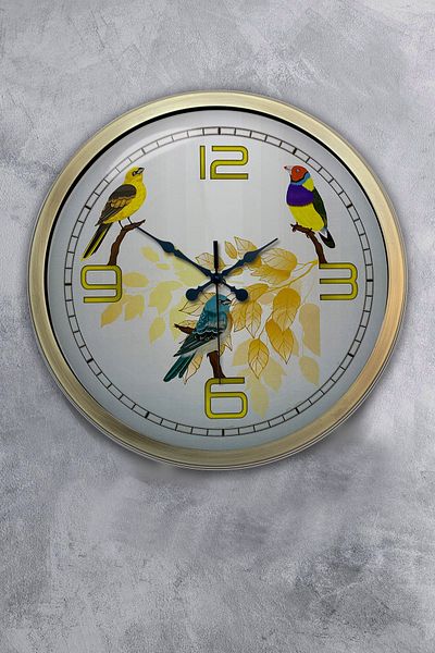 Kasva Concept 40 cm Antique Metal Birds Gift Wall Clock