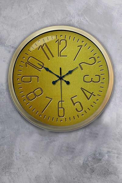 Kasva Concept Δώρο 40 εκ. Αντίκα Μεταλλικό Κίτρινο Ρολόι τοίχου