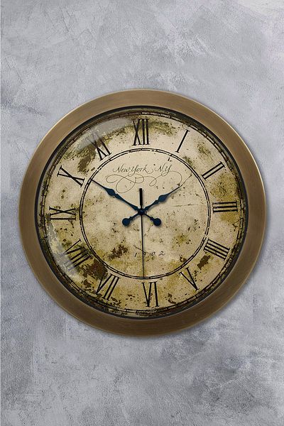 Kasva Concept Αντίκα Μεταλλικό Ρολόι Τοίχου 40cm