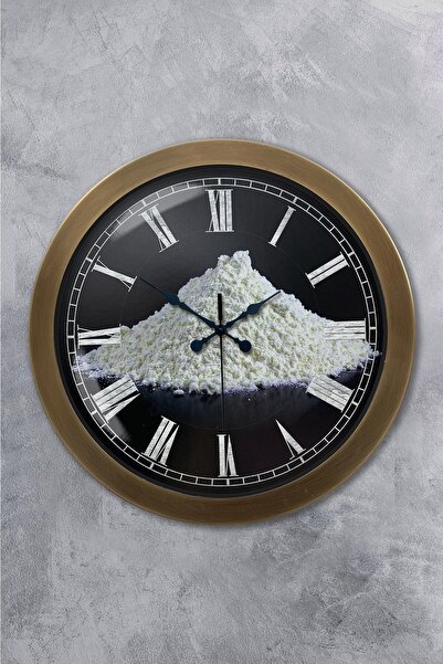 Platin Saat هدية ساعة حائط مطبخ معدنية عتيقة مقاس 36 سم