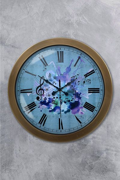 Kasva Concept Gift 36 cm Antique Metal Music Wall Clock
