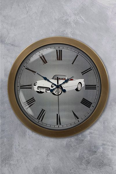 Kasva Concept 36 cm Tumbled Metal Car Wall Clock