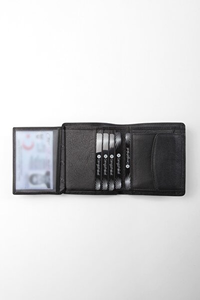 CENGİZ PAKEL Genuine Leather Wallet with Coin Compartment