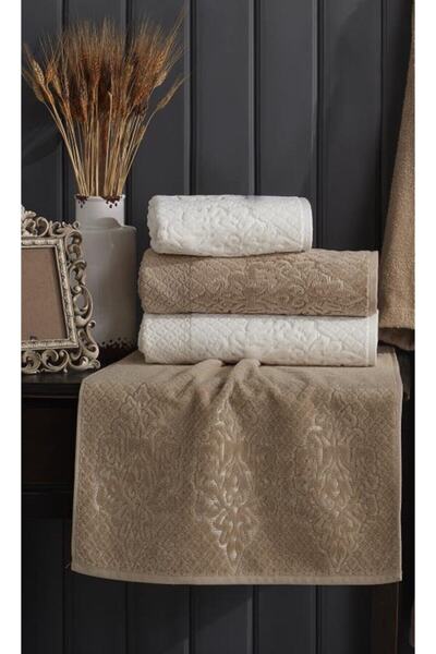 Çapa Home Unisex Bej Bornoz Seti