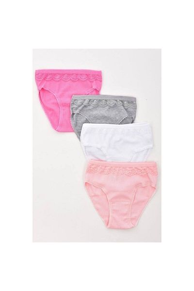 Tutku Pack of 3 Bato Lace Girls' Panties Mnt Underwear