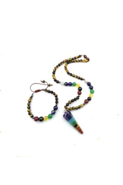OSMANLI DOĞAL TAŞ Certified Chakra Stone Natural Stone Necklace and Bracelet ...