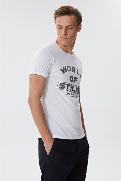 Lee Cooper Stylish Men's O-Neck T-shirt White