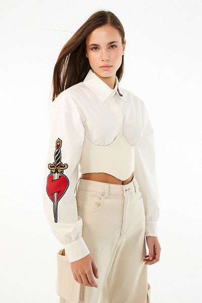 Trendyol Collection Korsage - Ecru - Unifarben
