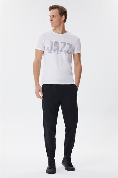 Lee Cooper Ανδρικό μπλουζάκι Jazz O Neck Λευκό