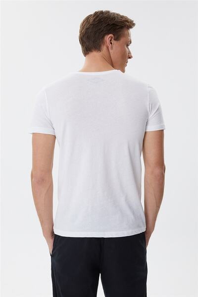 Lee Cooper Ανδρικό μπλουζάκι Jazz O Neck Λευκό