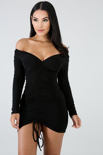 Secret Passion Lingerie Μίνι φόρεμα με λεπτομέρεια με δαντέλα σε μαύρο αμμώδες ύφασμα 473