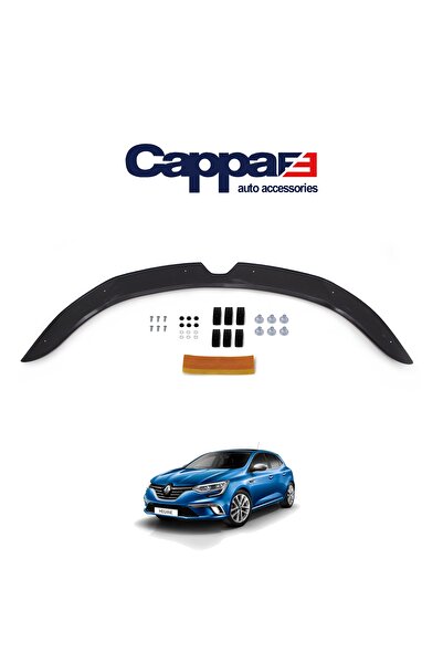 Cappafe Renault Megane 4 Ön Kaput Koruyucu Rüzgarlığı 4mm Akrilik (abs) Piano Black 2016 Ve Sonrası