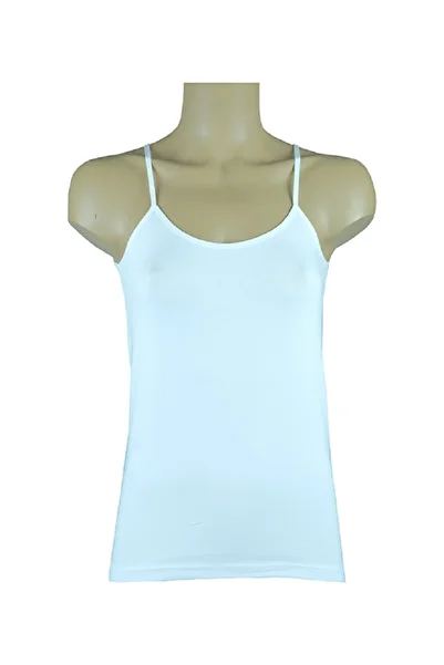 Ceylanoğlu 3-Piece White Ribbed Satin Thread Strap Undershirt