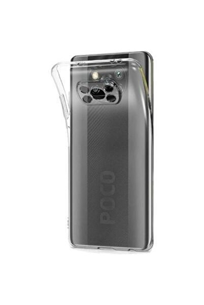 Miscase Xiaomi Poco X3 Ile Uyumlu Kamera Korumalı Şeffaf Tıpalı Silikon Kılıf
