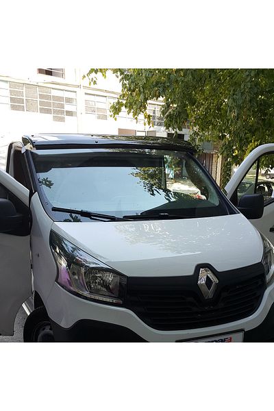 Cappafe Renault Trafic 3 - Piano Black 2014 And After, Front Window Sunshade Visor Hat Visor Terek (ABS)