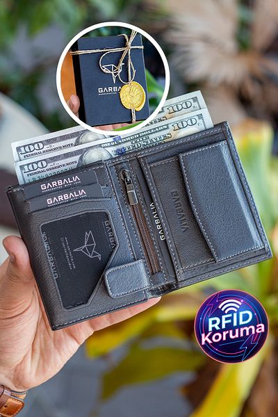 Garbalia Jackson Vintage Δερμάτινο Πορτοφόλι Rfid Blocker Crazy Black Wallet