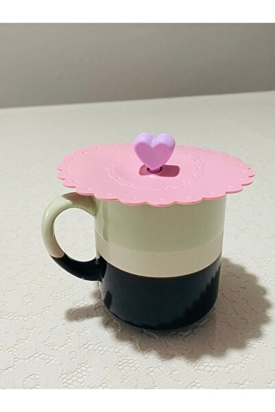 HomeFuture Silikon Şekilli Kupa Bardak Kapağı Şirin Bardak Kapağı Pembe