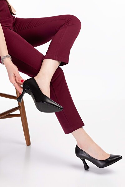 Gondol Дамски обувки на висок ток от естествена кожа Şhn.861 Черни 39