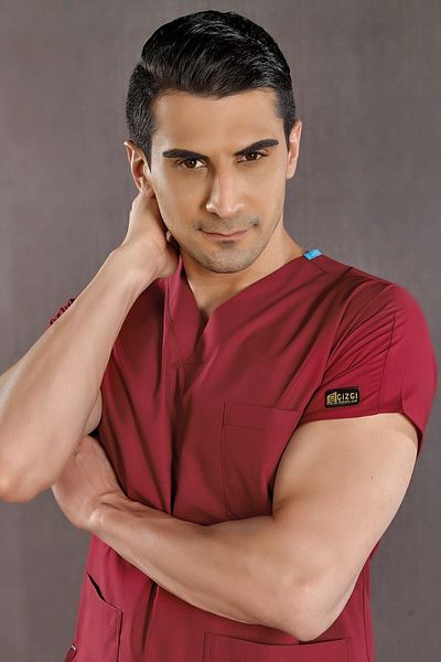 ÇİZGİ MEDİKAL Burgundy Dr Greys Tericoton Suit Thin Fabric Scrubs Hospital Staff Uniform