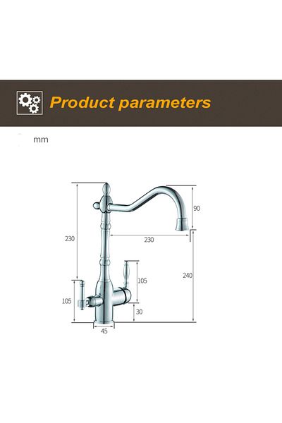 OEM Kitchen Sink Faucet Chrome Dual Flow Water Purifier Outlet Chrome New Design