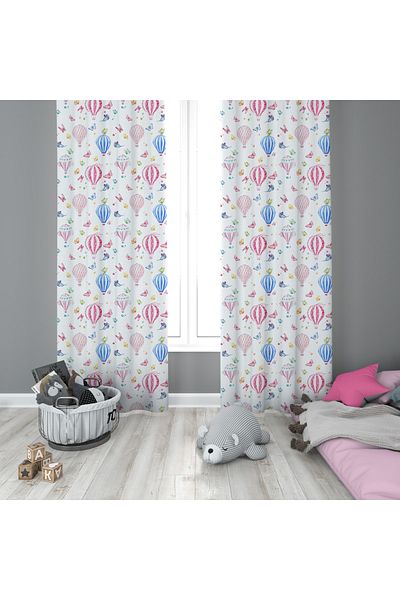 Evmila Children's Room Patterned Background Curtain