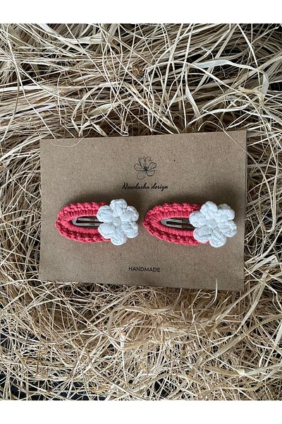 Nevdusha Design Flower Detailed Colorful Knitted Snap Girl's Buckle