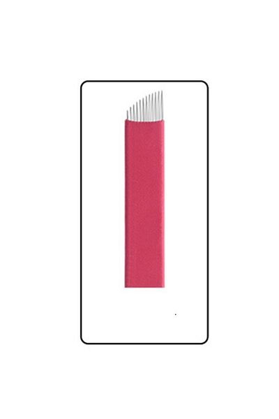 Prime 14 Pin Microblading Needle Number 14 Needle Red Blades 5 Pieces