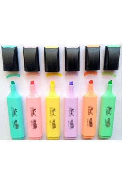 Masis Pastel Color Highlighter Marker Pen (6 Pieces)