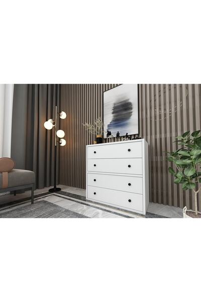 Nettrends Çekmeceli Şifonyer Beyaz 65 Cm Şfn-1034-ç